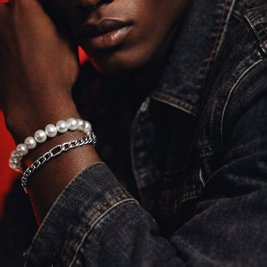 Pearl X Slim Cuban Link Bracelet