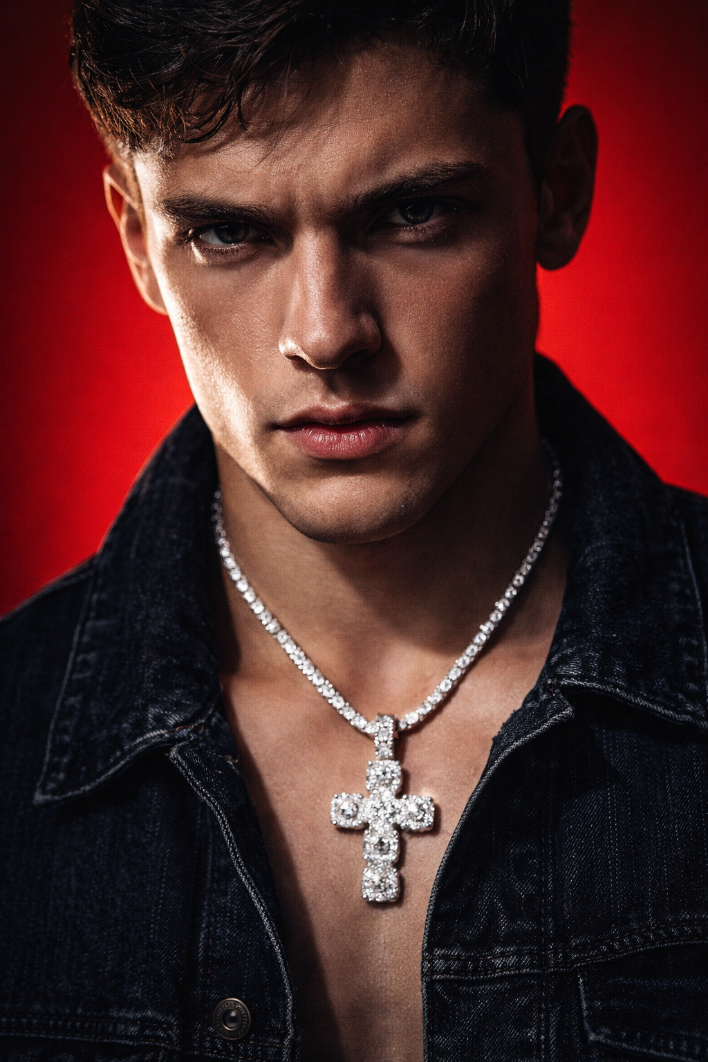 ICED Clustered Cross Pendant