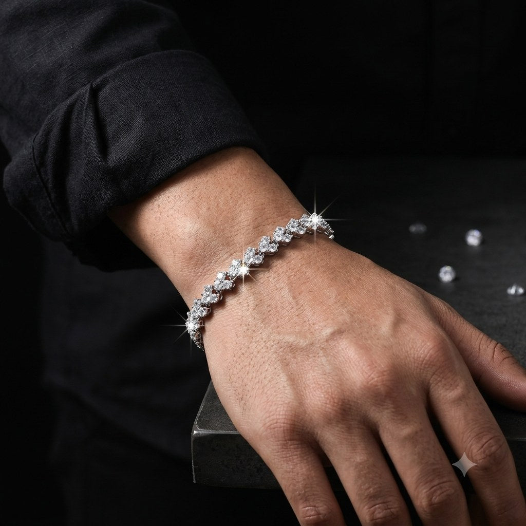 Love Link Tennis Bracelet worn by model | OUTLWD