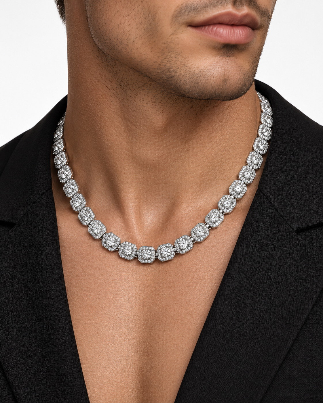 Clustered Tennis Chain — studio styling