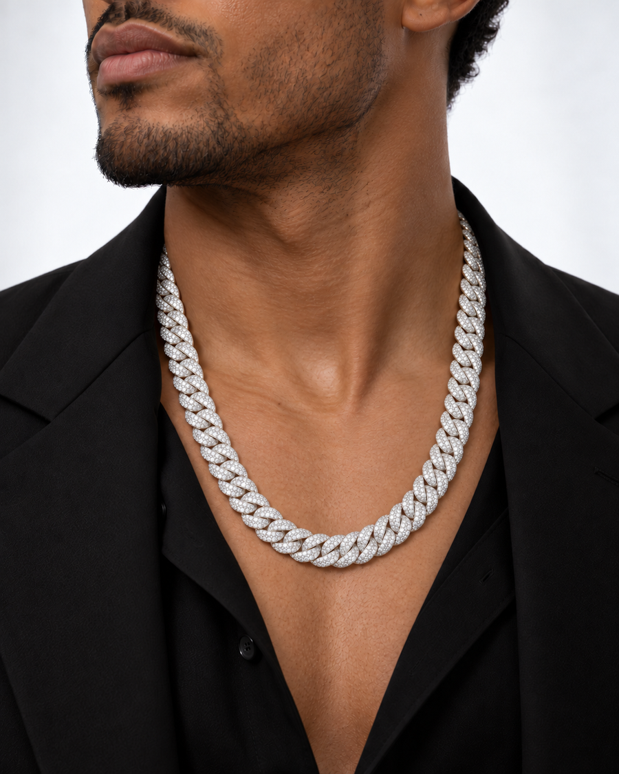 ICED Cuban Link Chain, 14mm, 21 Inch, Iced Box Clasp — studio styling