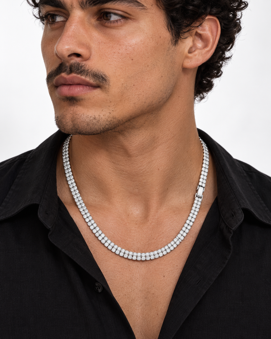Double Rowed Tennis Chain — studio styling