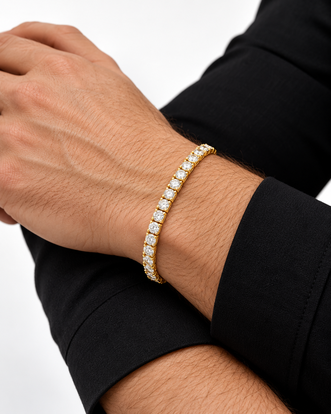 Tennis Bracelet (Gold) — studio styling