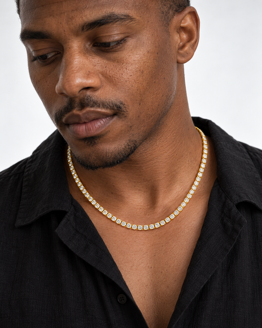 Tennis Chain (Gold) — studio styling