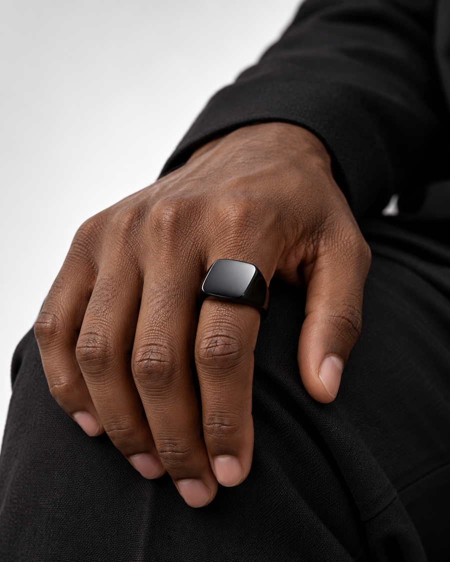 Titanium Signet Ring — studio styling