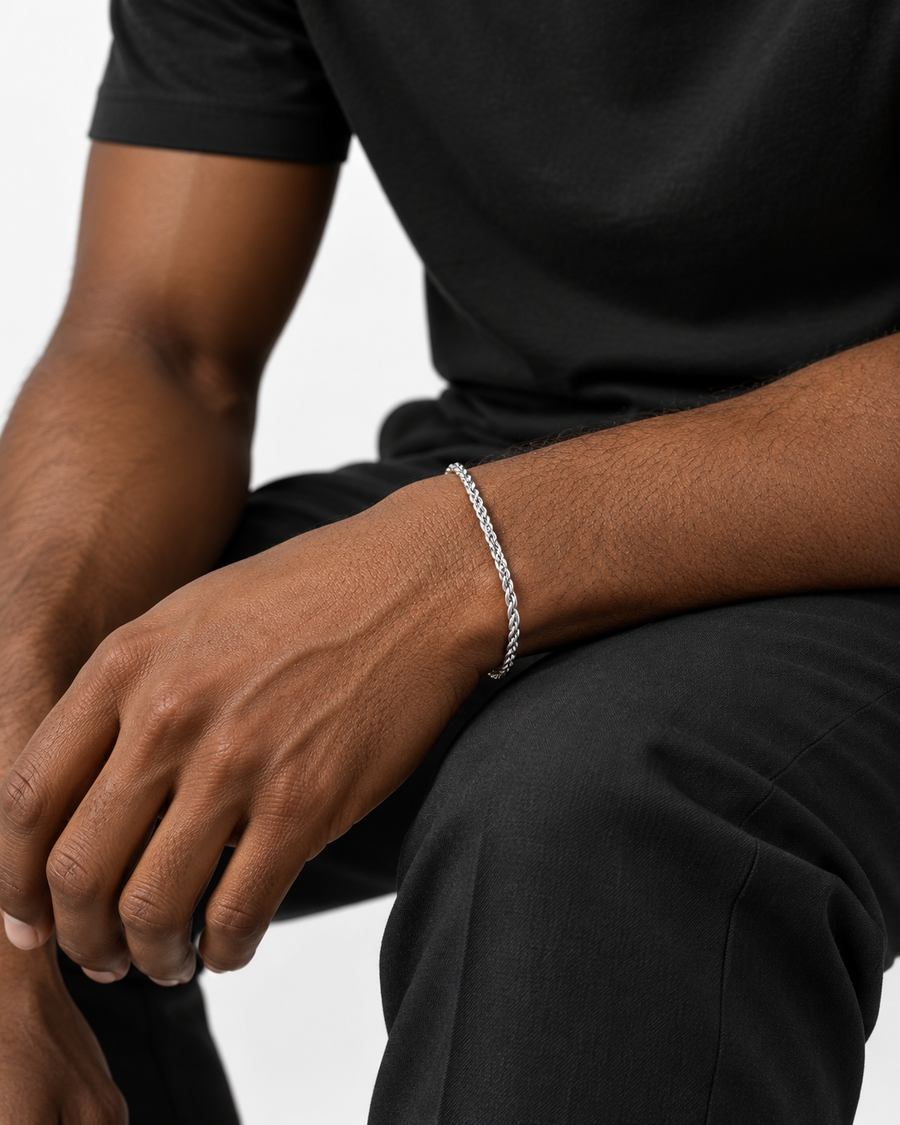 Twisted Rope Bracelet (Silver) — studio styling
