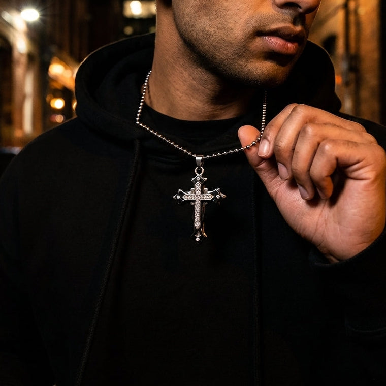 Studded Cross Pendant